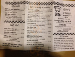 Ozzy's menu