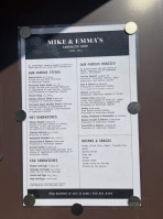Mike Emma's Sandwich Shop menu