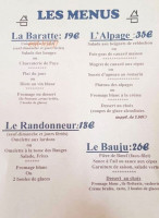 La Baratte menu