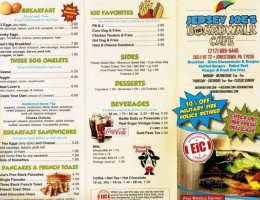 Jersey Joe's Boardwalk Cafe menu
