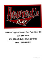 Howard's Cafe menu