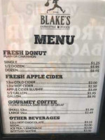 Blake's Tasting Room menu