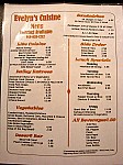 Evelyn's menu