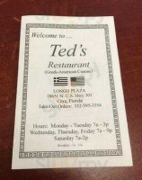 Ted's menu