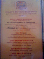 Molly Butler Lodge menu