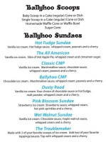 Ballyhoo menu