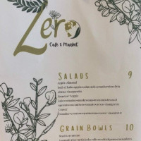 Zero Cafe Market menu