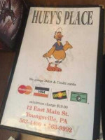Hueys Place menu