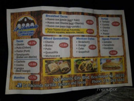 La Hacienda Tortilla Factory And Tacos menu