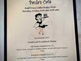 Paula's Cafe menu