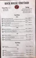 Rock House Vineyard menu