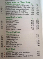 Lin Great Wall menu