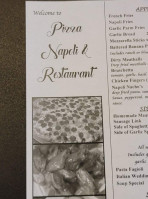 Pizza Napoli menu