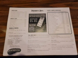 Primanti Brothers menu