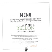Hostellerie de la Porte Bellon menu
