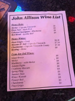 John Allison Public House menu