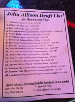 John Allison Public House menu