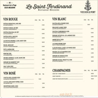Le Saint Ferdinand menu