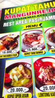 Rest Area Pasir Jambu menu
