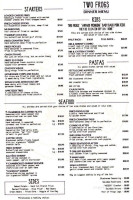 Two Frogs Grill menu