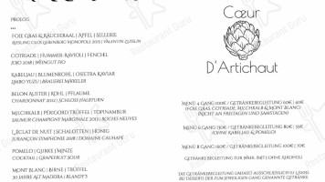 Coeur D'artichaut menu