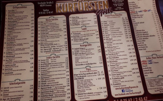 Kurfürstengrill menu