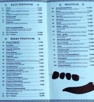 Restaurant Marmorino im Athen menu