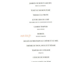 Le Clovis menu