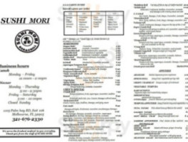 Sushi Mori menu