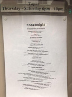 Knox menu