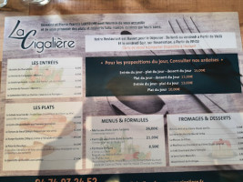De La Cigalière menu