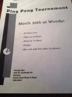 Woody's menu