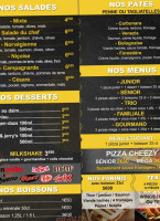 Pizza Club menu