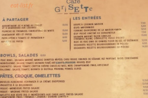 La Grisette menu