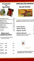 Délices Du Kashmir menu