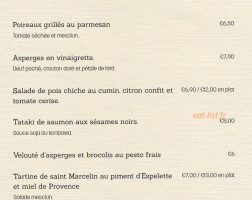 La French Cuisine menu
