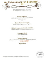 Auberge De La Tour menu