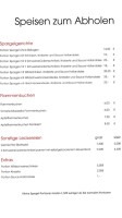 Gerhart's Strauße menu