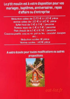 Le Moulin Brûlé menu