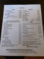 The Goal Post Grille menu