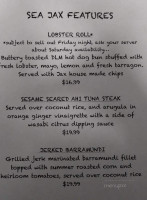 Sea Jax menu