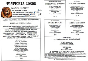 Trattoria Pizzeria Leone menu