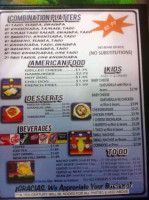 Tacos El Palomo menu