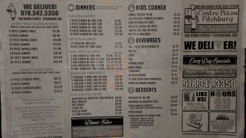 Centre Pizza Restaurant menu