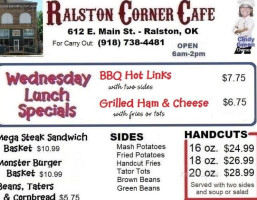 Ralston Cafe menu