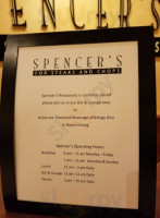 Spencer's For Steaks And Chops menu