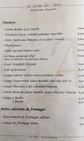 LE GOUT DES ARTS menu