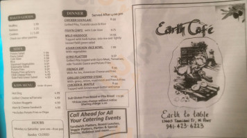 Earth Cafe menu
