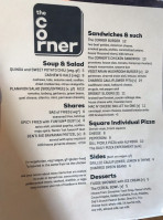 The Corner Grill, Game Room menu