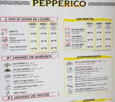 Pepperico menu